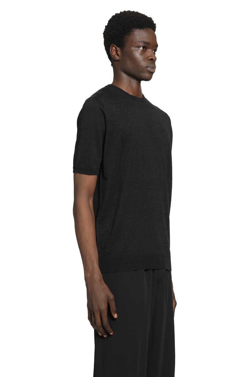 LARDINI Cotton Linen Jacquard Knit T-shirt outlook