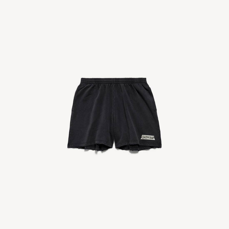 Men's Masking Tape Shorts in Faded Black 1