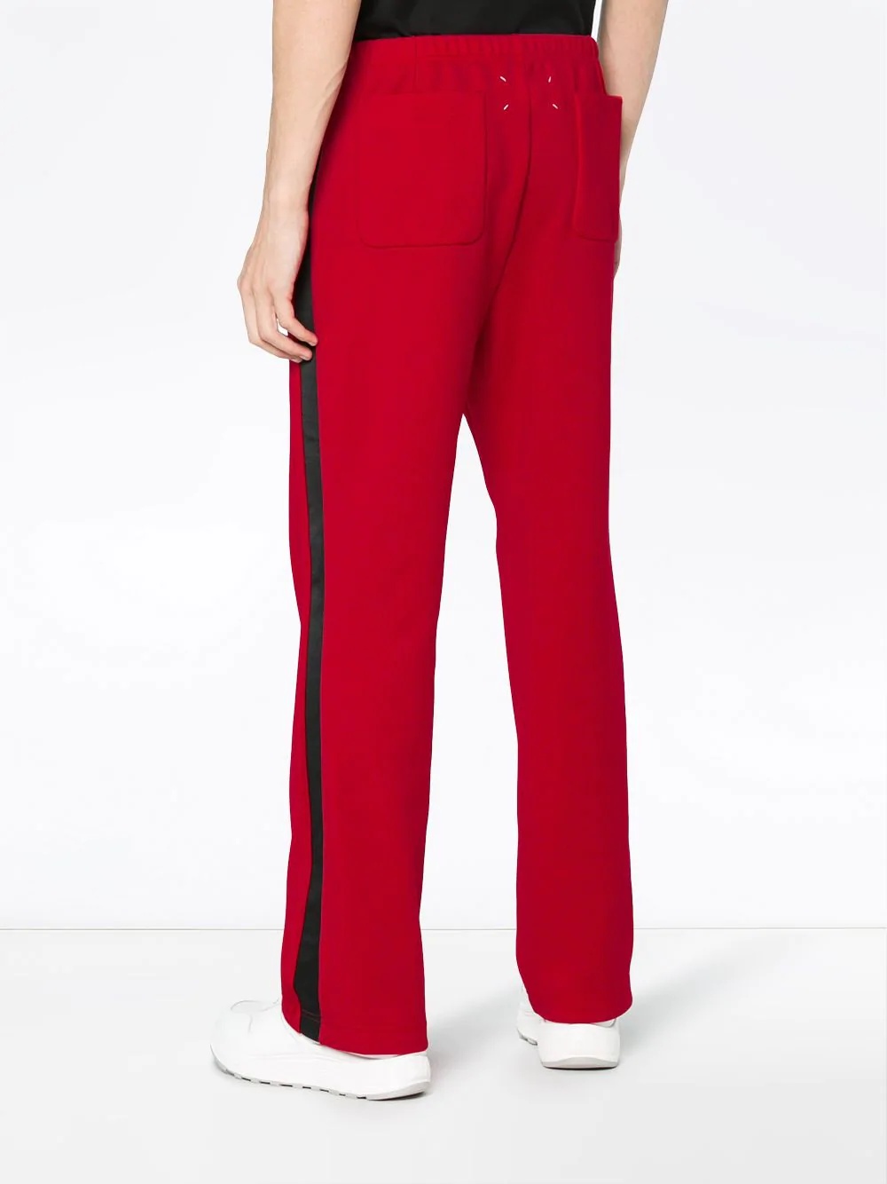 Red striped cotton track pants - 4