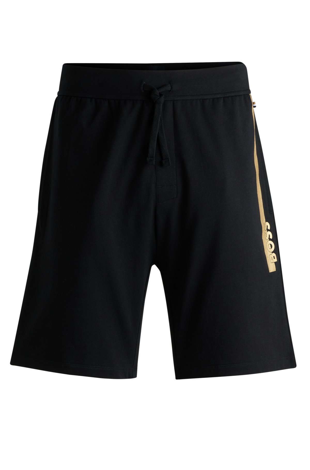 COTTON-TERRY SHORTS WITH METALLIC LOGO - 1