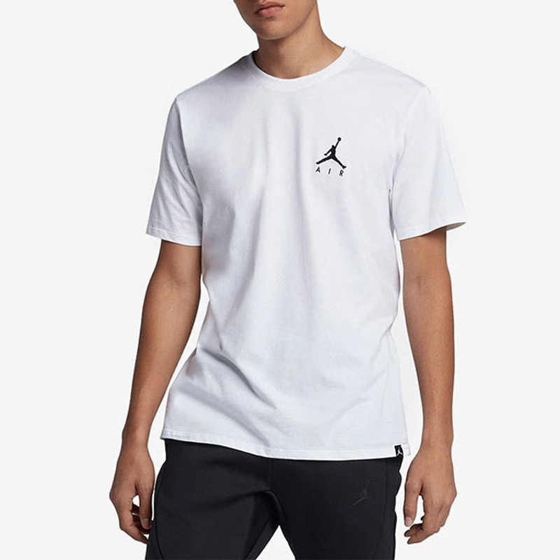 Jordan Men's Air Jordan Solid Color Logo Casual Sports Short Sleeve White T-Shirt DA6800-100 outlook