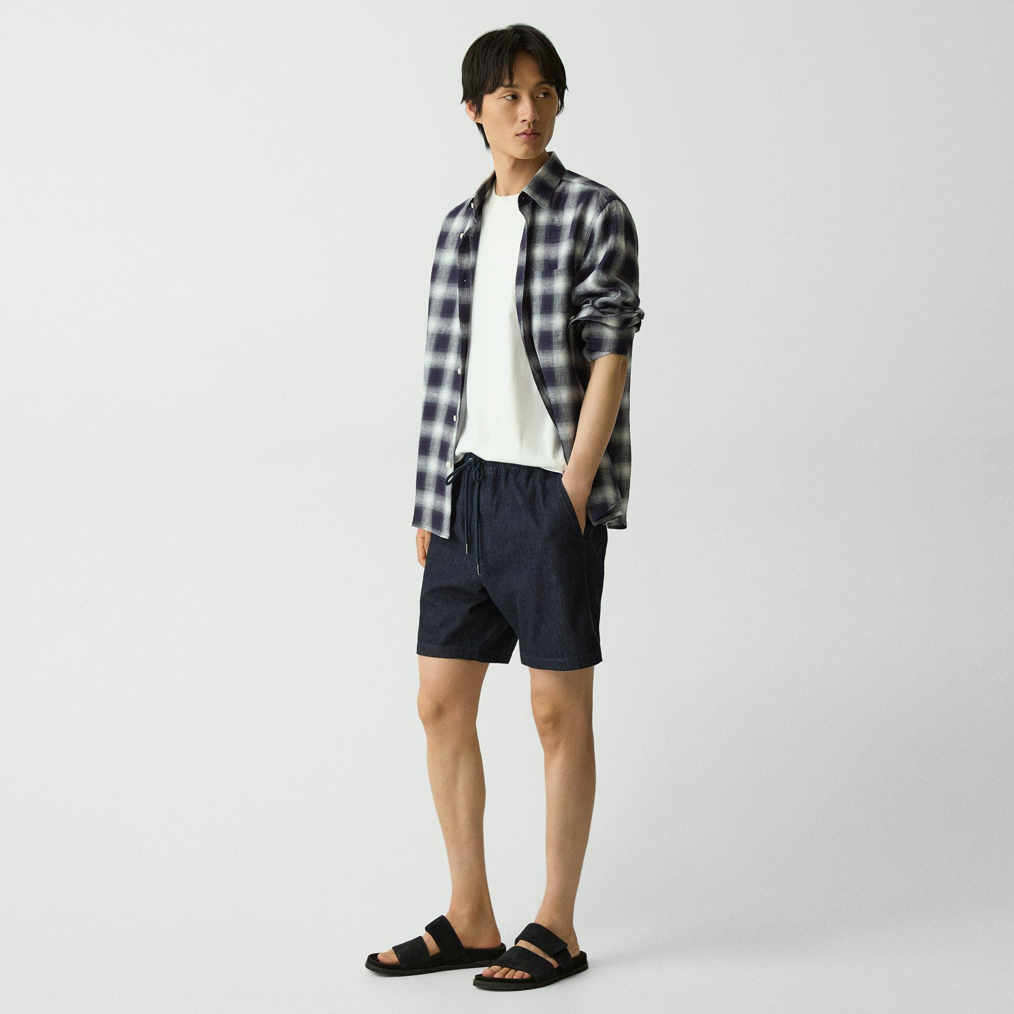 Drawstring Pull-On Short in Summer Denim - 3