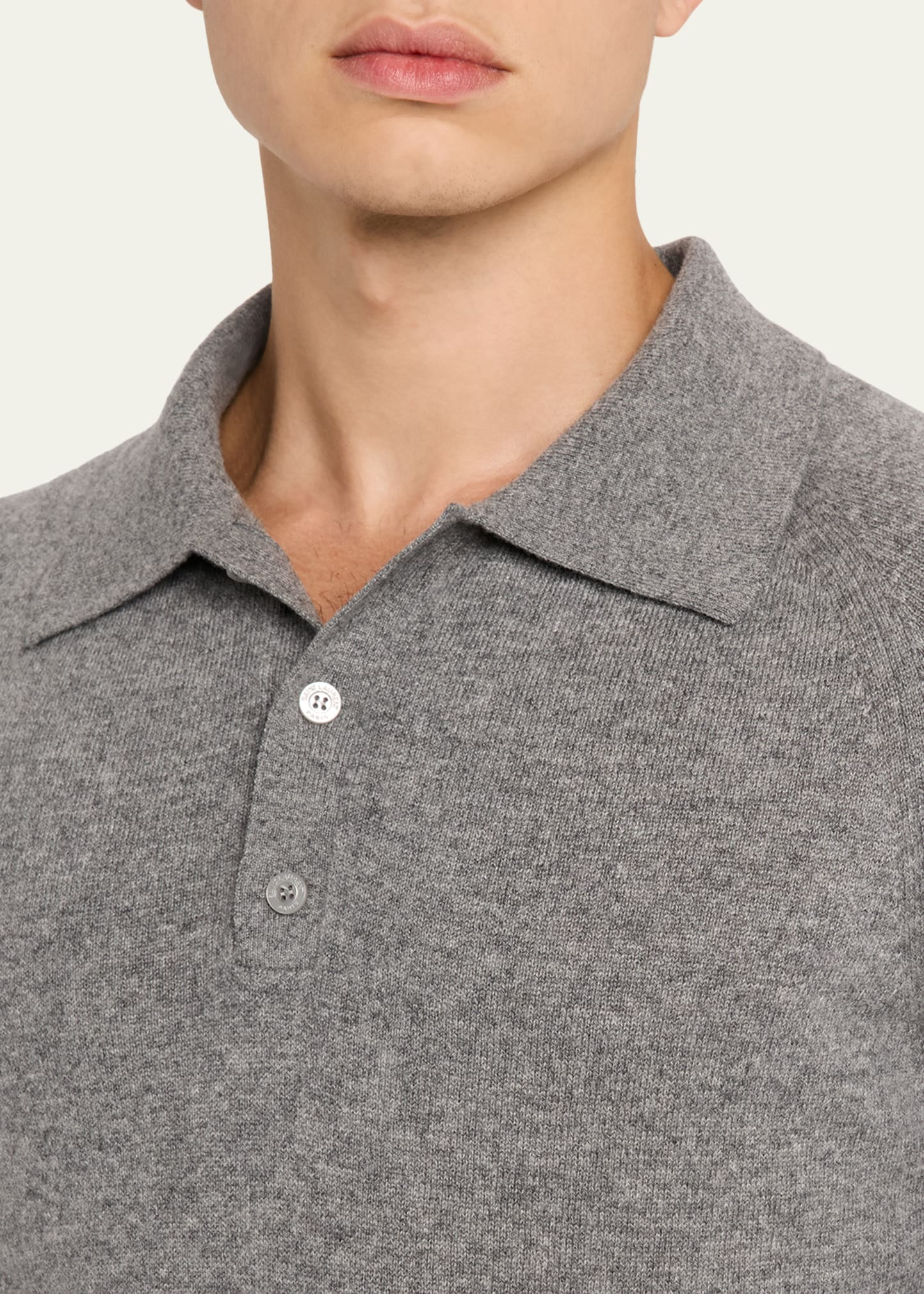 Men's Cashmere Knit Polo Sweater - 5