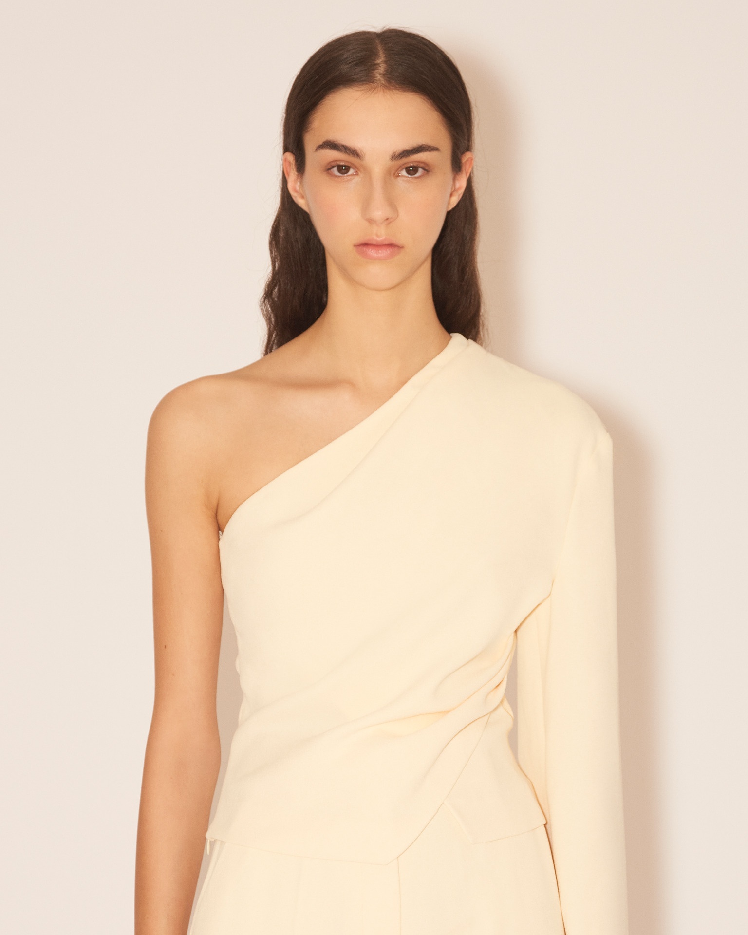 LAURINE - Asymmetric one sleeve top - Vanilla - 6