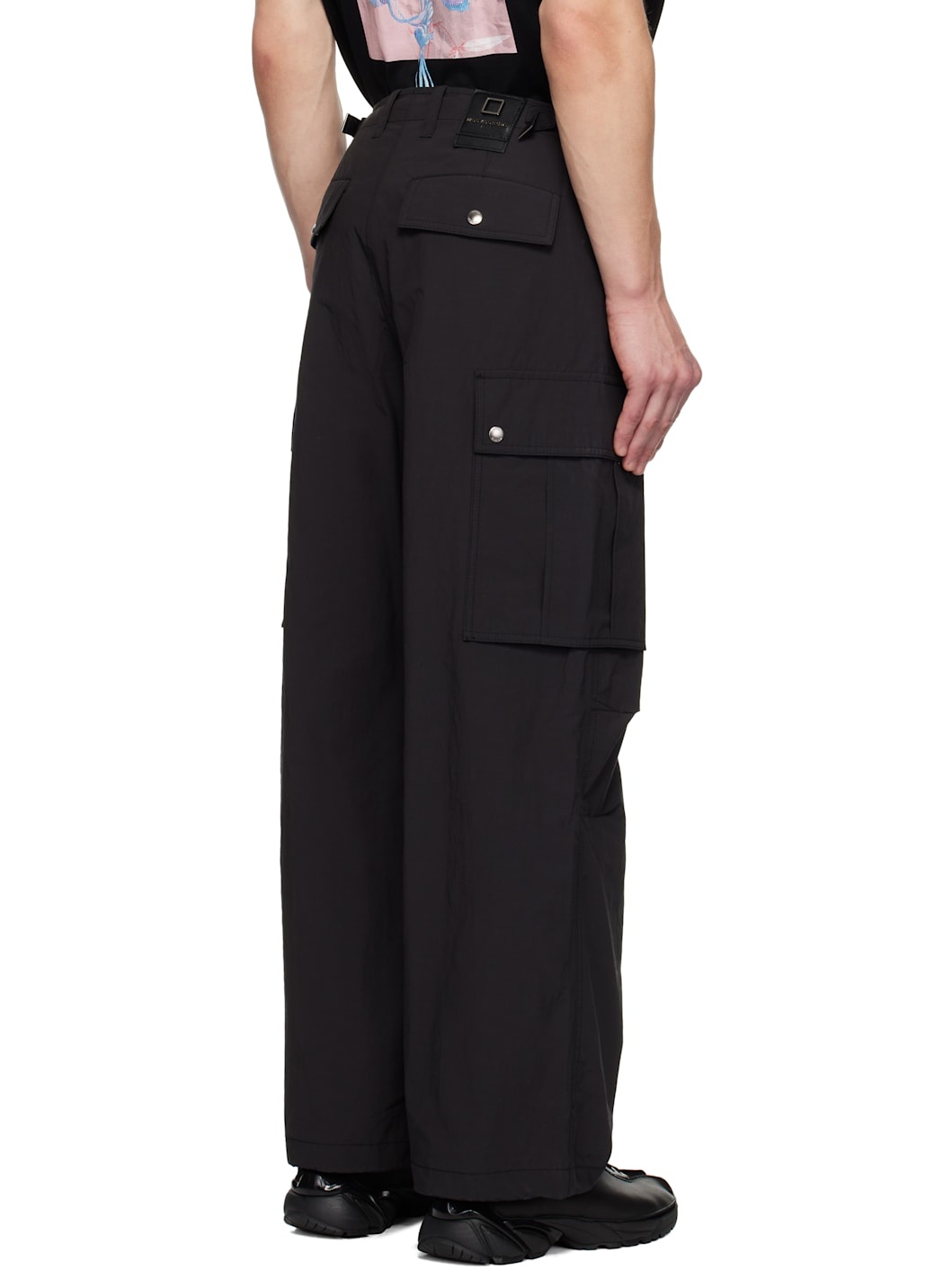 Black Taffeta Cargo Pants - 3