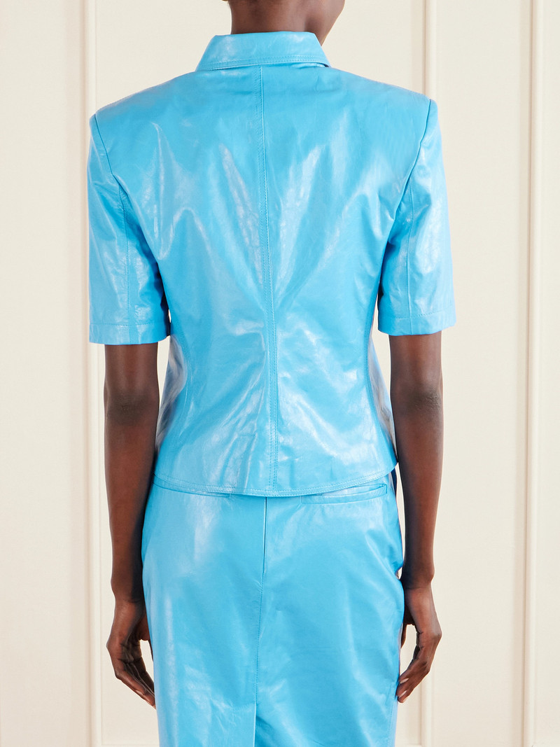 Chavela Glossed-leather Shirt 3