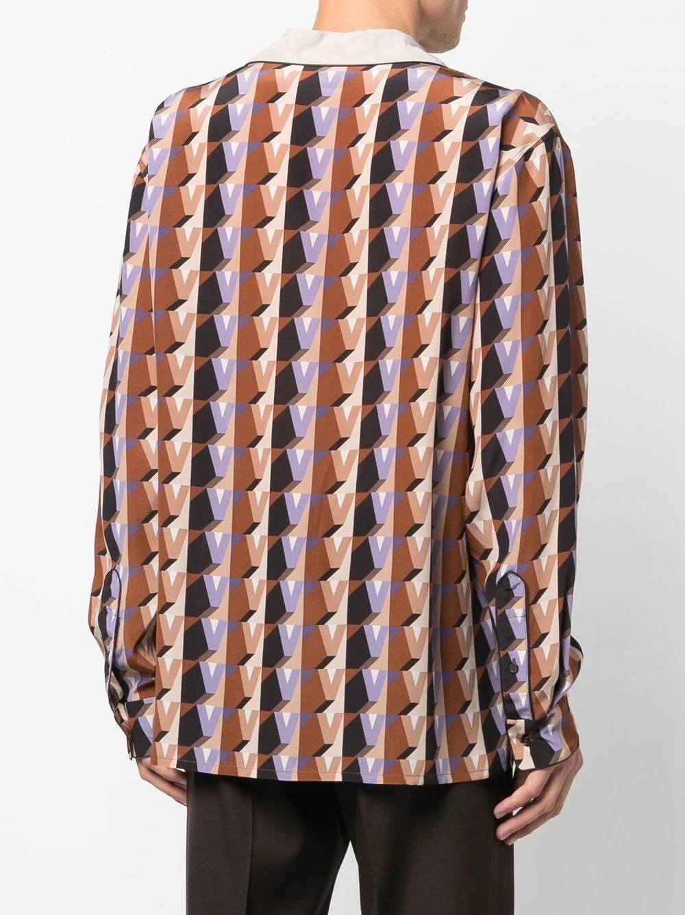 graphic-print silk shirt - 4