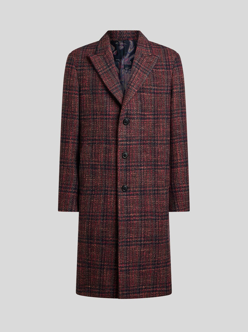 WOOL AND CASHMERE COAT WITH CHECK MOTIF 1