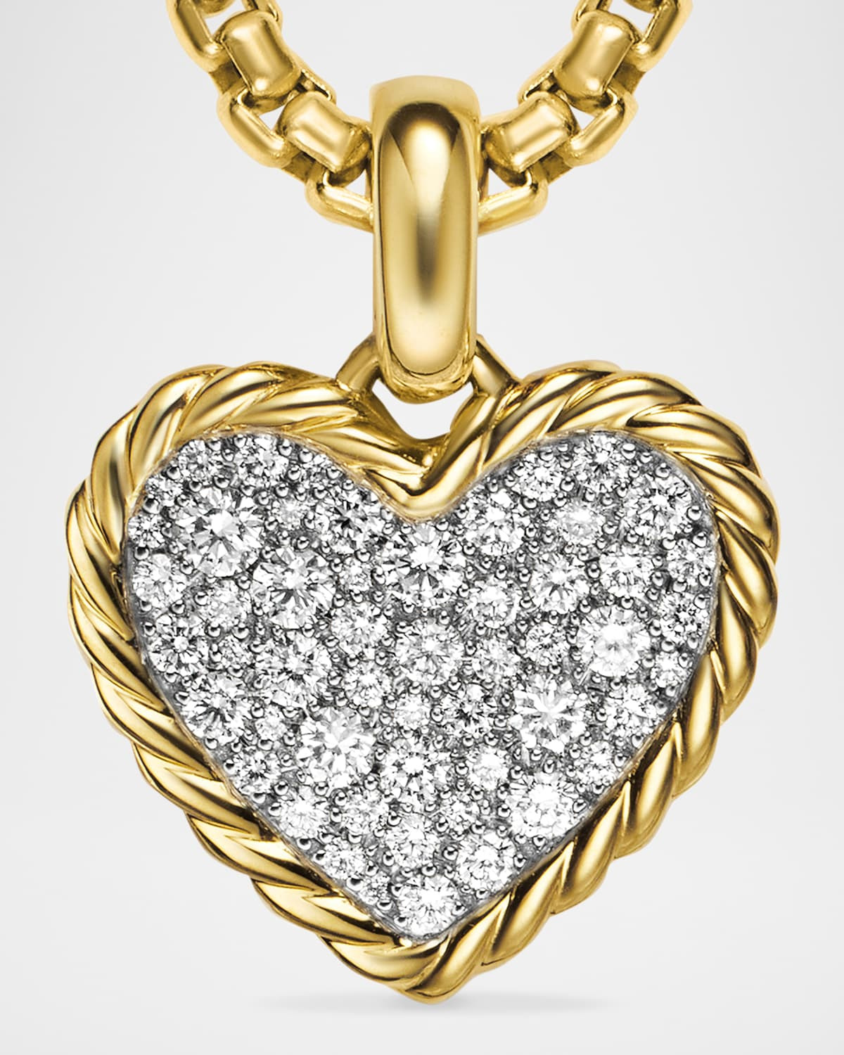 Pave Plate Heart Enhancer with Diamonds in 18K Gold , 17mm - 4