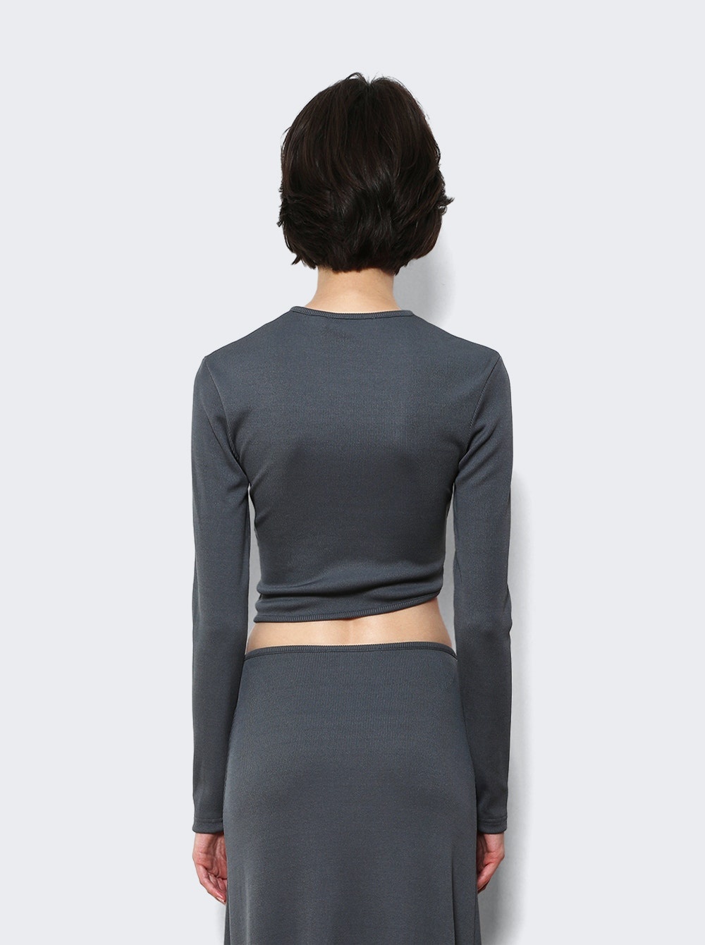 Trio Stone Cropped Top Grey - 5
