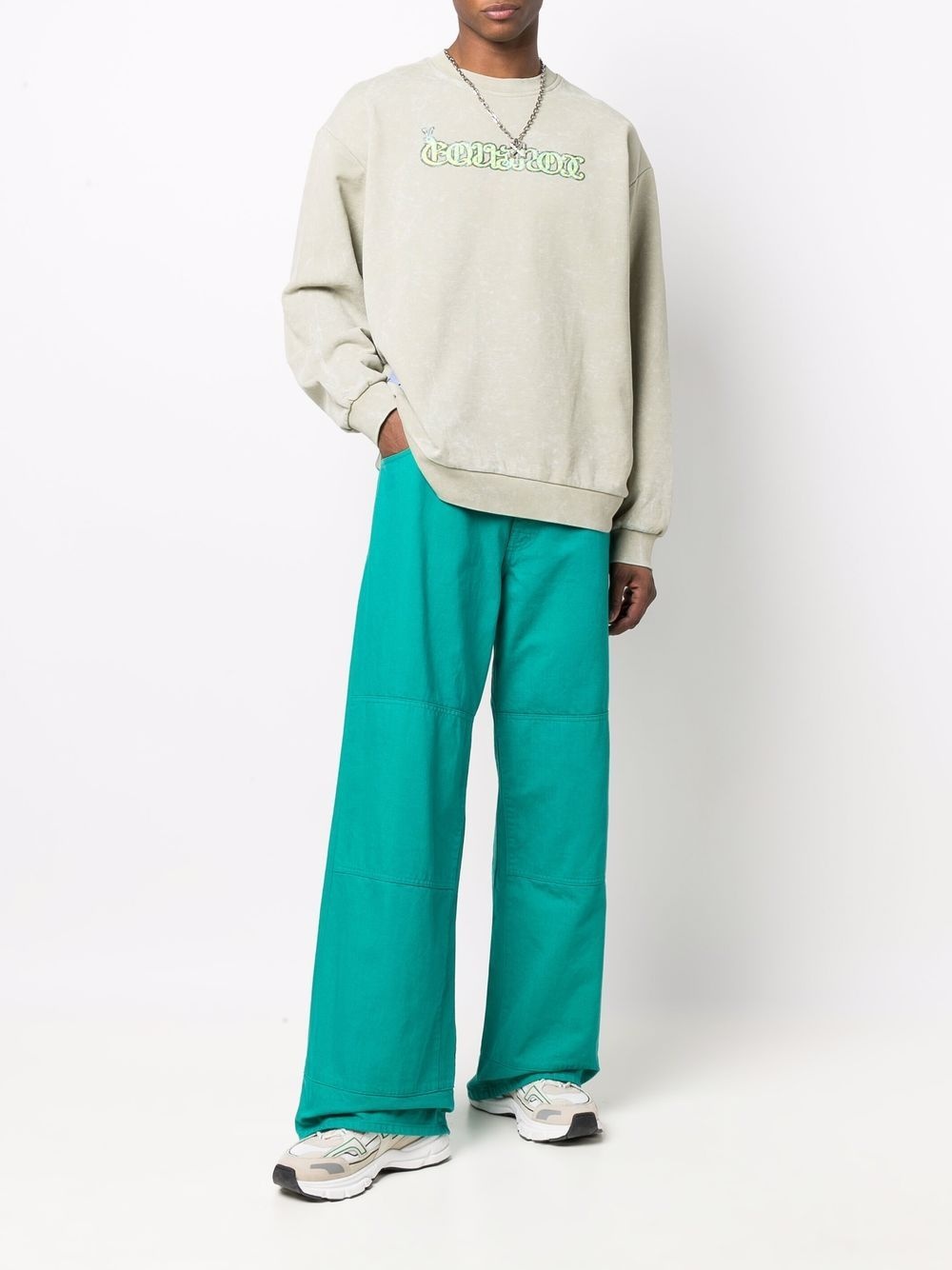 stonewashed graphic-print sweatshirt - 2