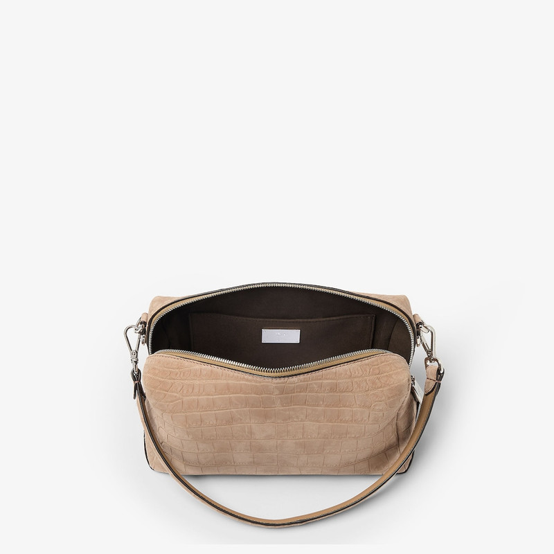 Fendi Lui Medium Camel-color nubuck crocodile leather bag 4