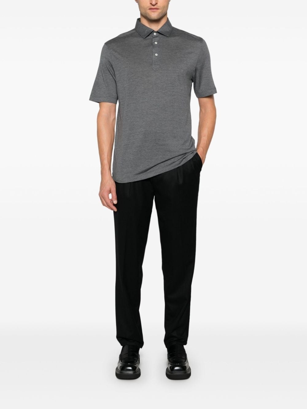 mélange-effect polo shirt - 2