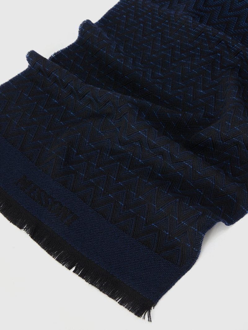 Missoni Double-sided zigzag wool scarf outlook