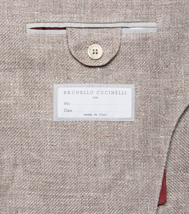 Double-breasted linen, wool, and silk blazer 8