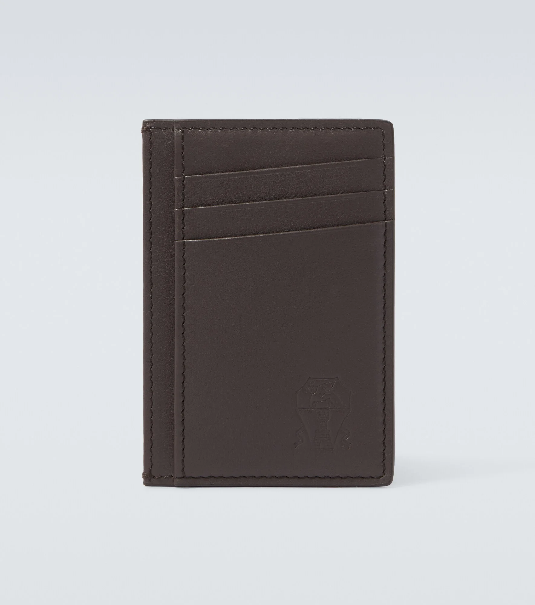 Debossed leather card holder - 1