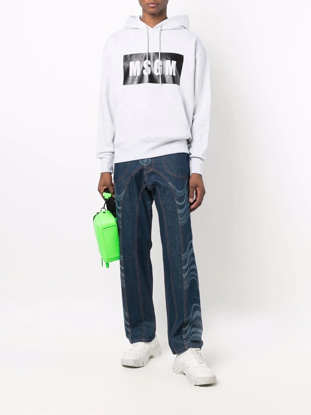 logo-print cotton hoodie - 2