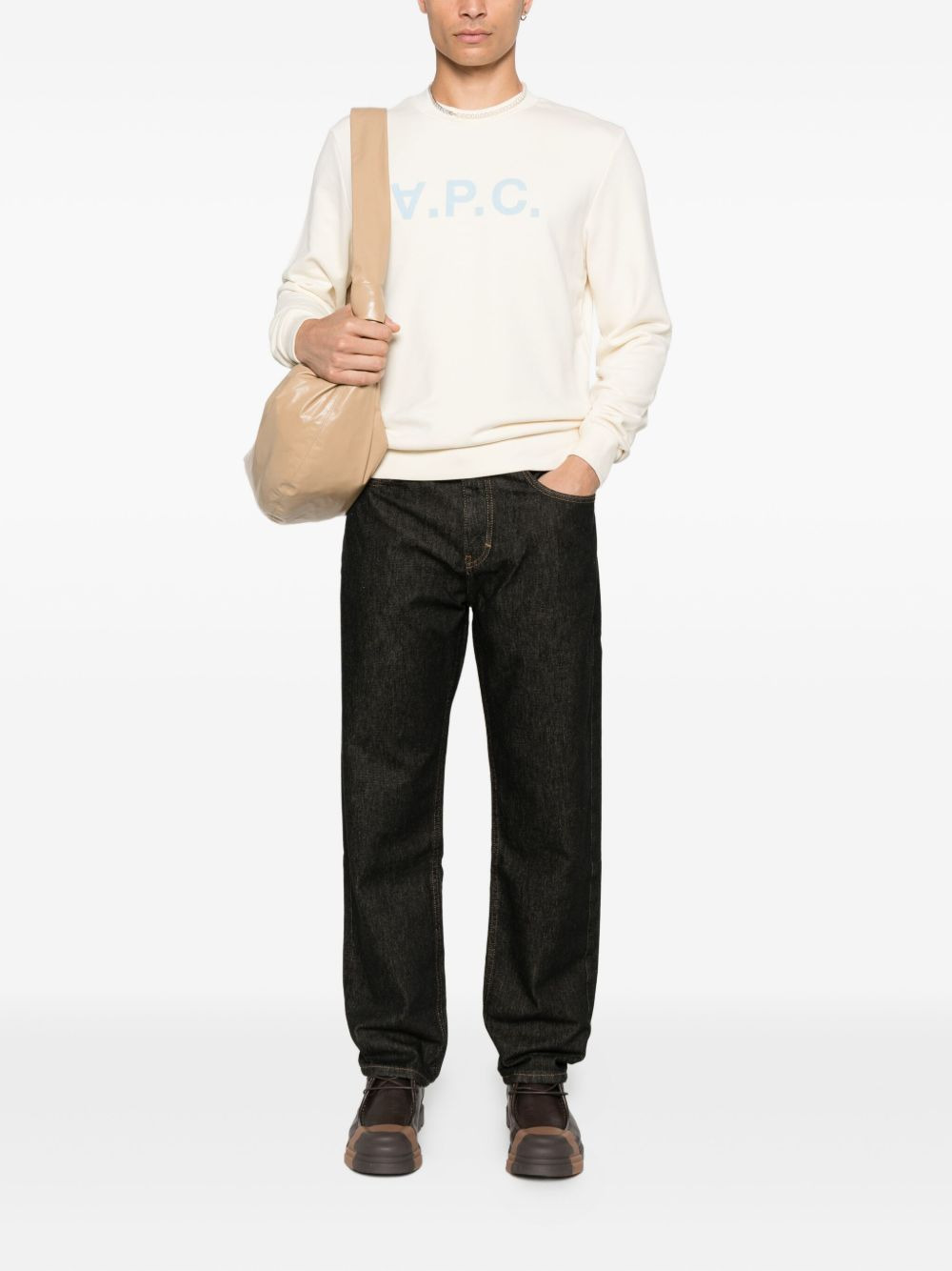 logo-print crew-neck sweater - 2