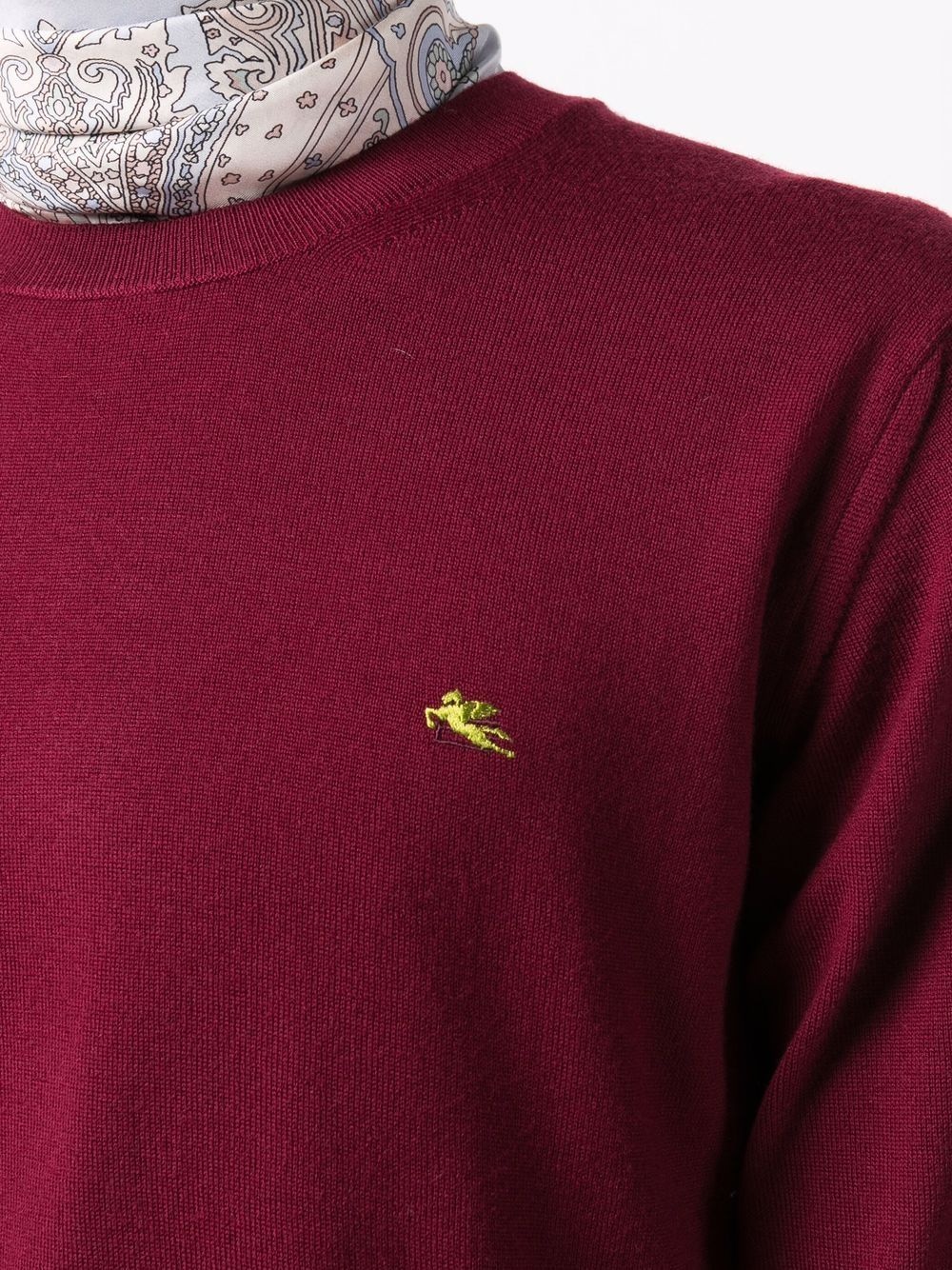 embroidered-logo crew neck jumper - 5