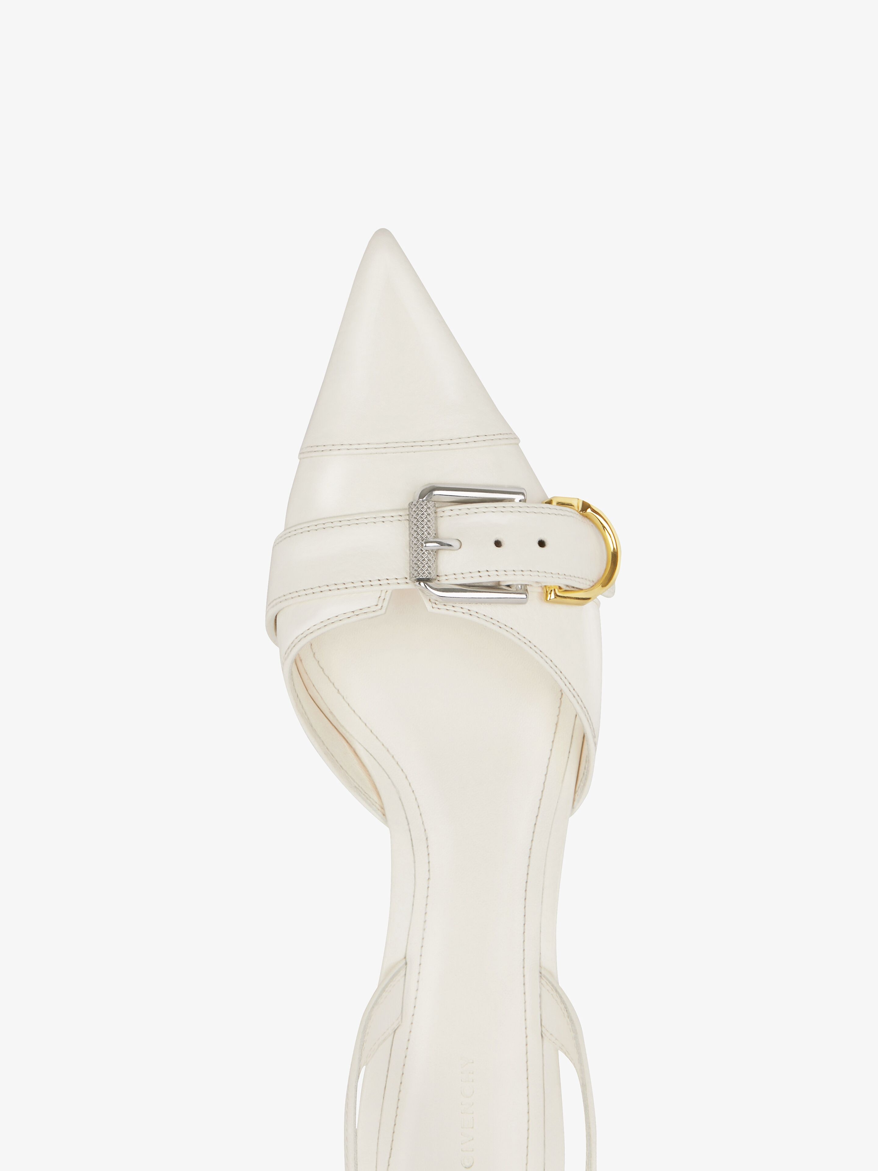 VOYOU SLINGBACKS IN GRAINED LEATHER - 5