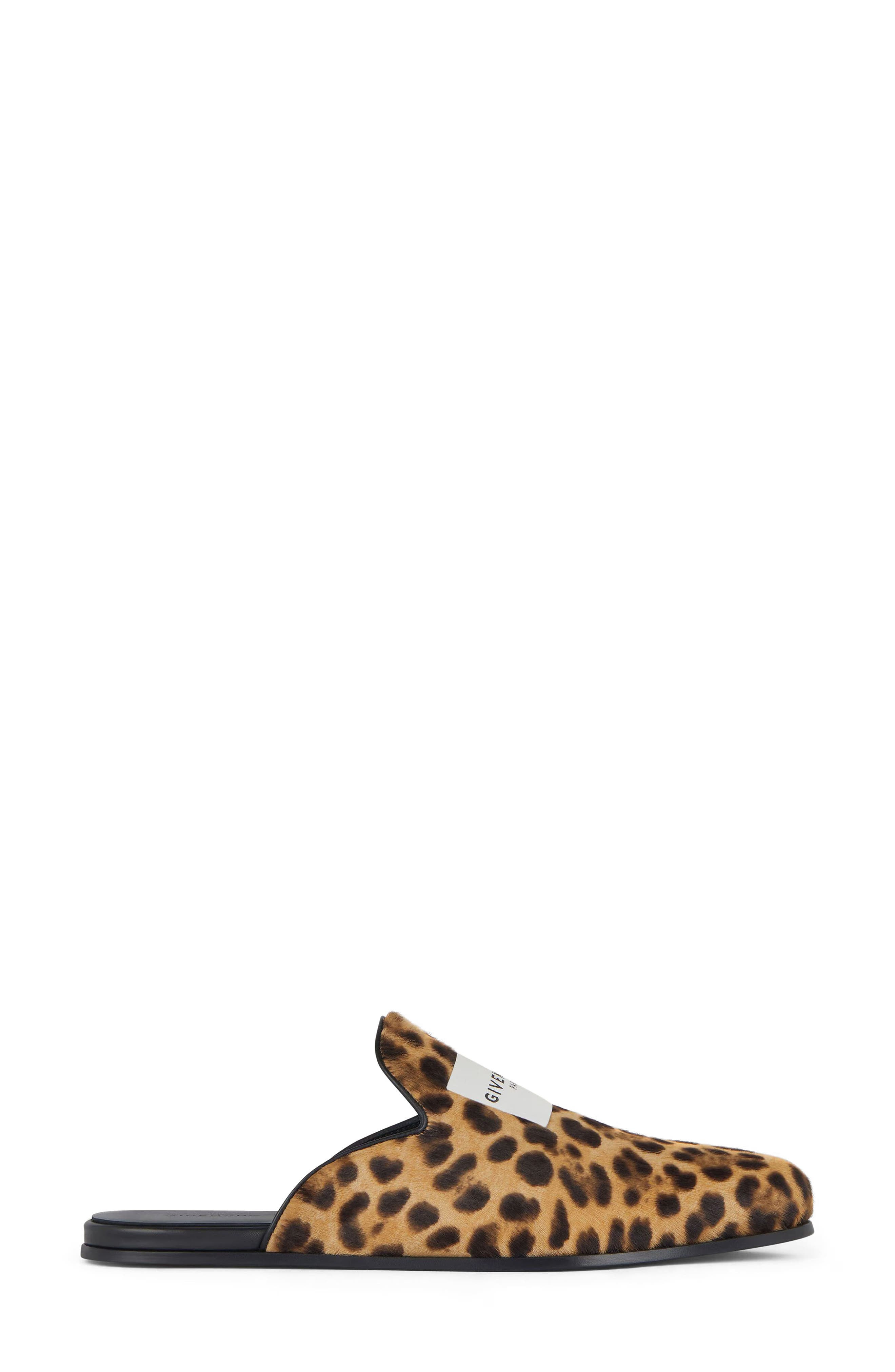 Givenchy Label Lounge Slipper Mule in Black/Beige Print Calf Hair at Nordstrom - 2