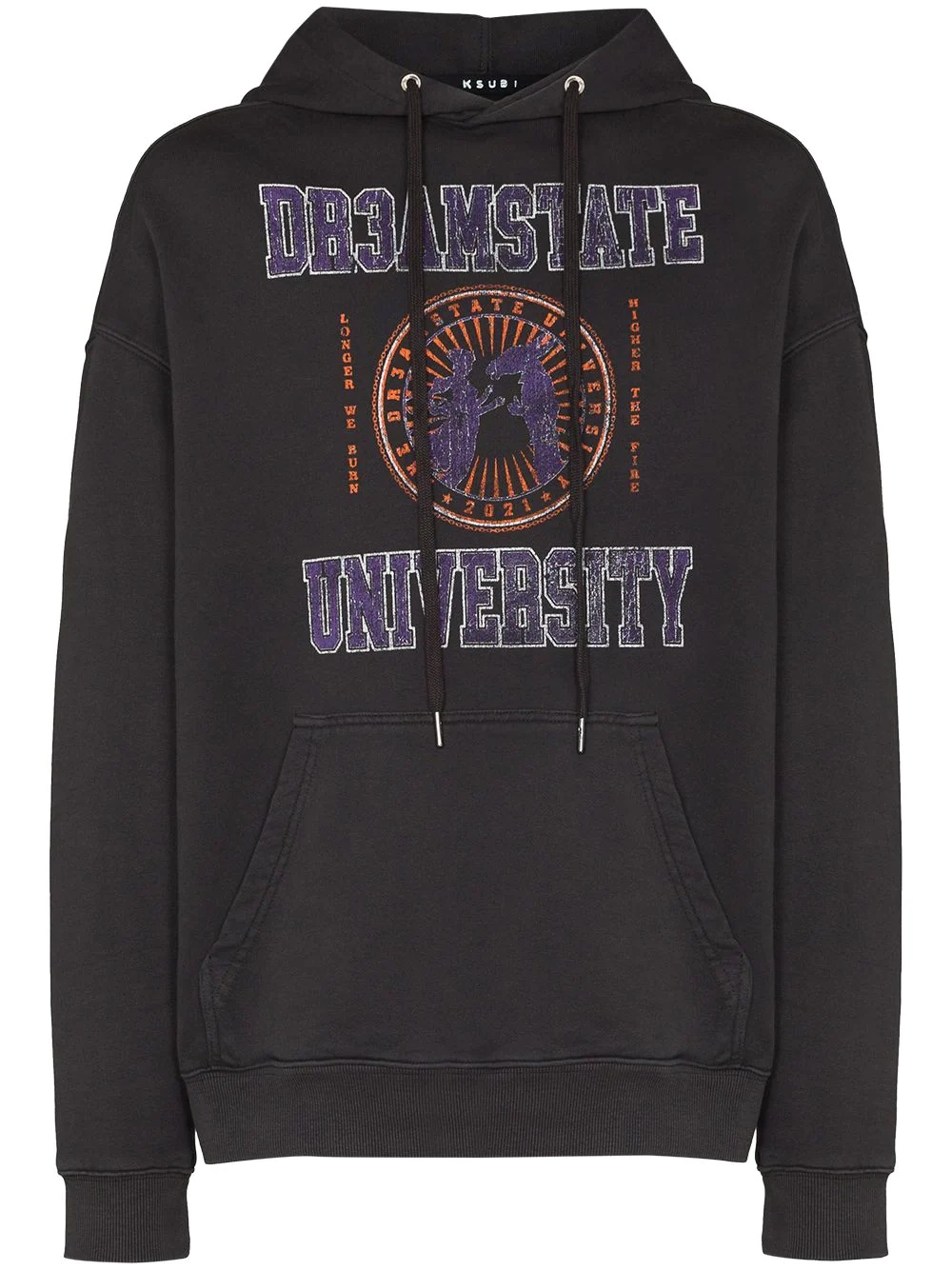 University faded print hooded sweatshirt - 1