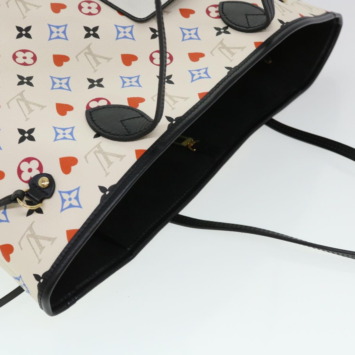 LOUIS VUITTON Monogram Game Neverfull MM Tote Bag White M57462 - 6