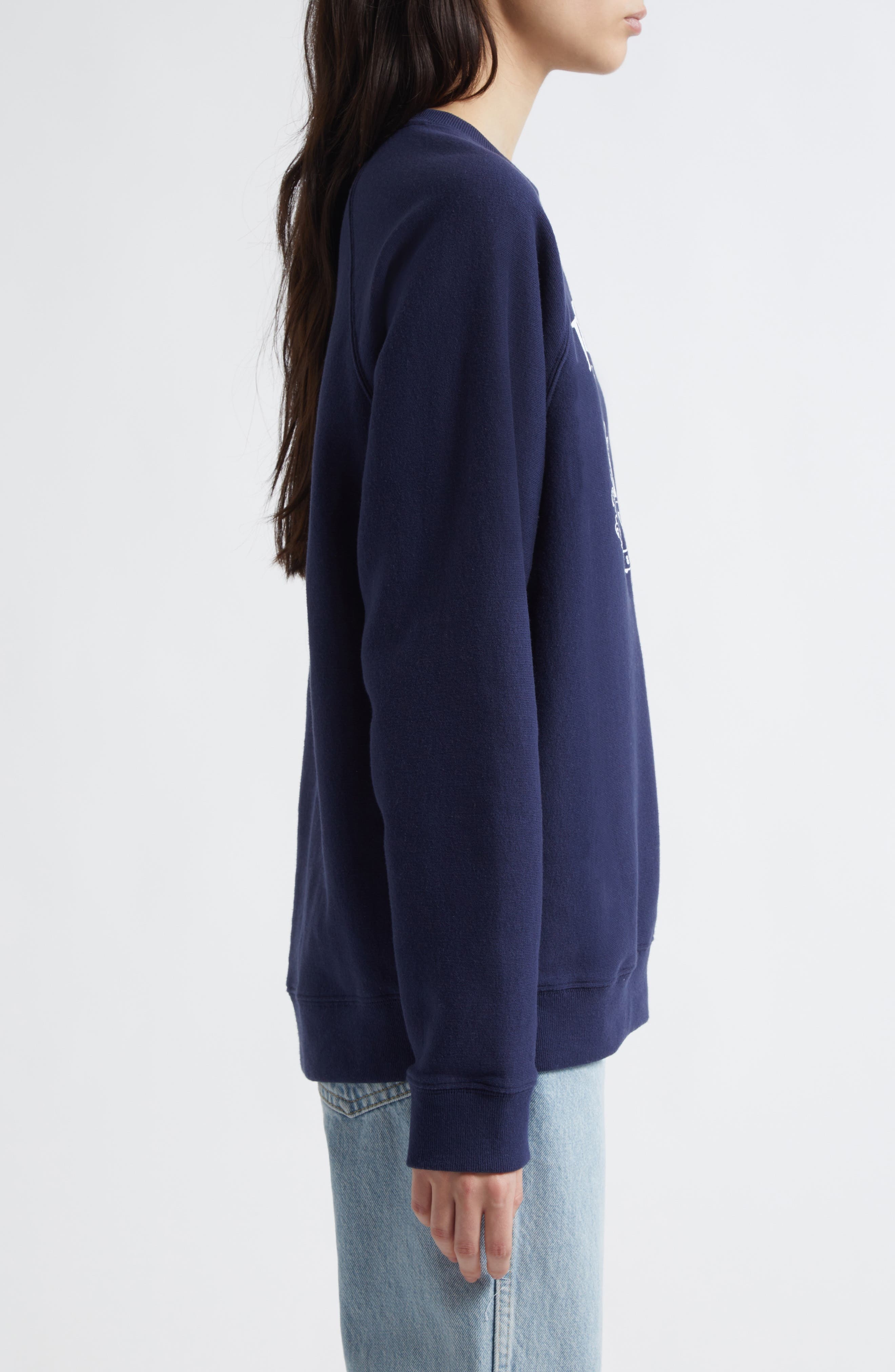 Sporty & Rich Beverly Hills Crest Graphic Sweatshirt in Dark Navy at Nordstrom - 3