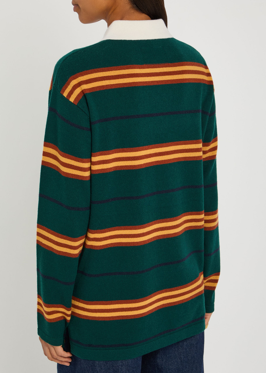 Guest In Residence Striped Cashmere Polo Jumper - 3