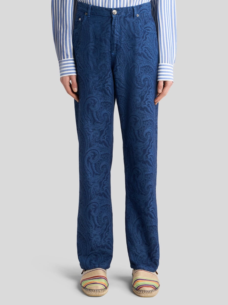 STRAIGHT-LEG FLORAL PAISLEY JEANS - 2