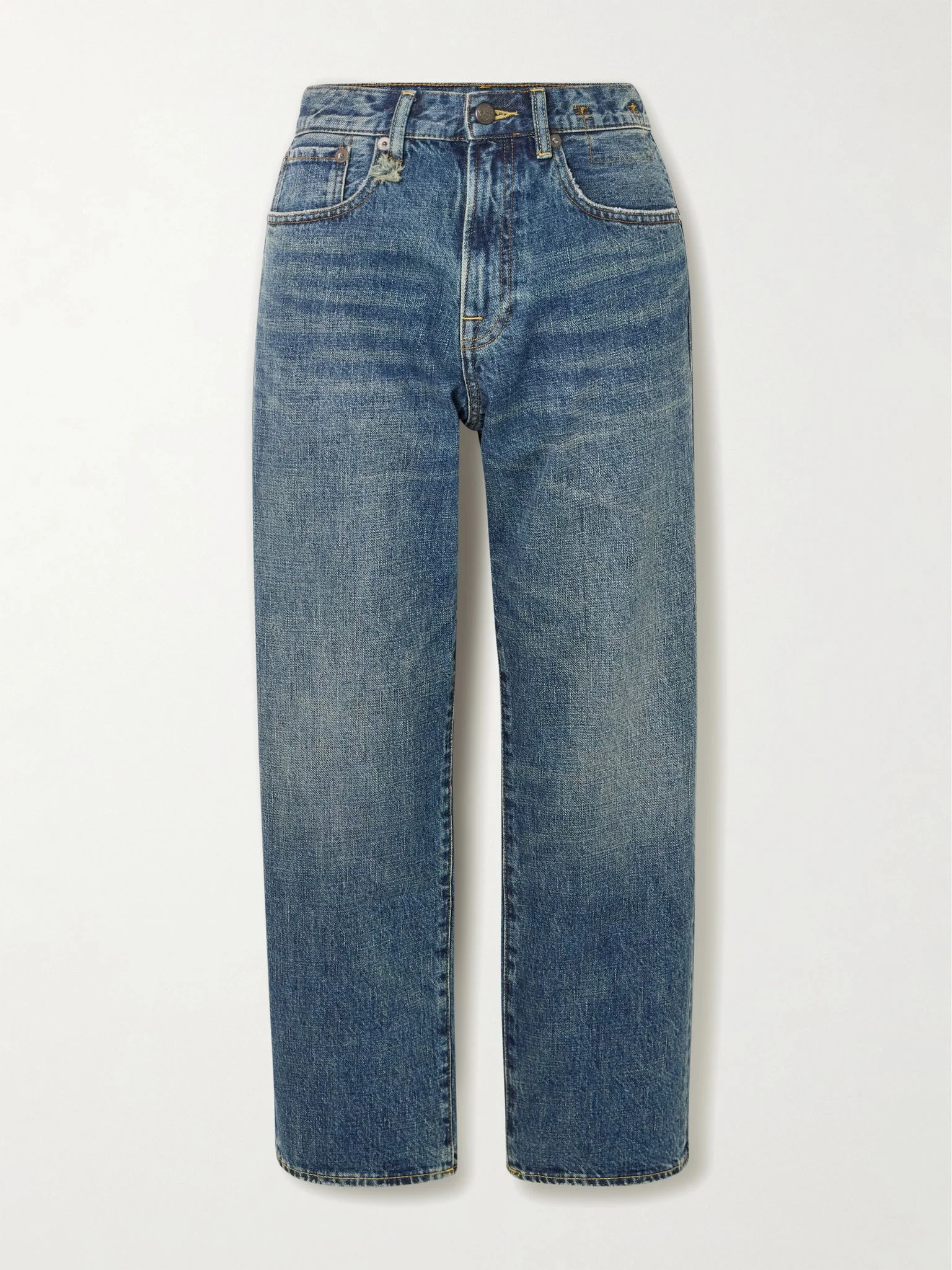 BF distressed mid-rise straight-leg jeans Dark denim - 1