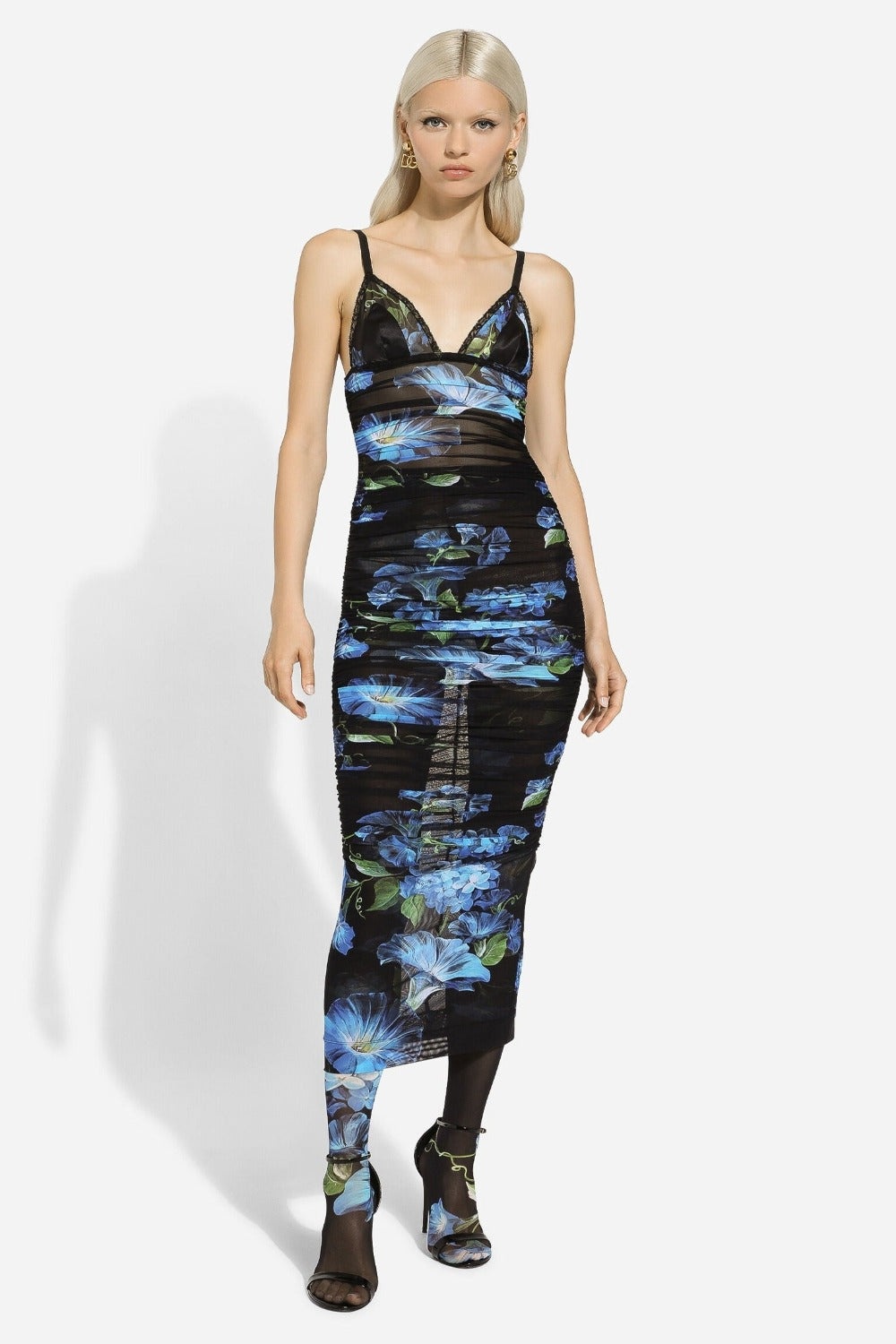 Tulle Slip Dress with Bluebell Print - 2