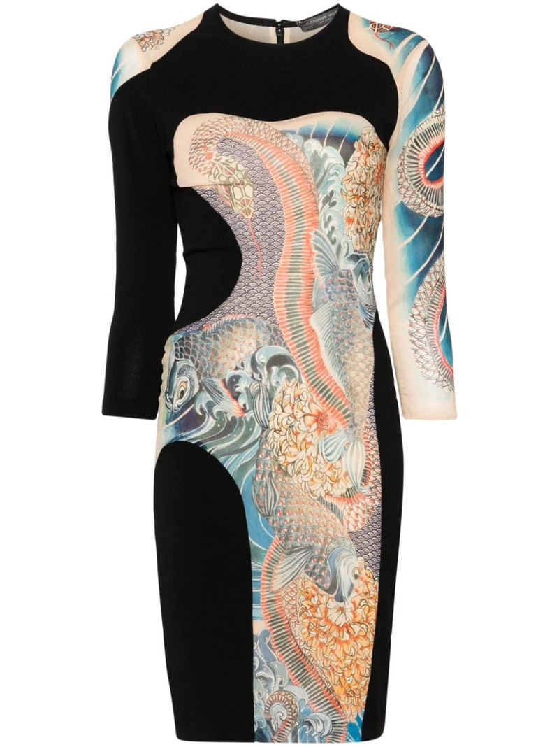 Japanese-style print mini dress 1