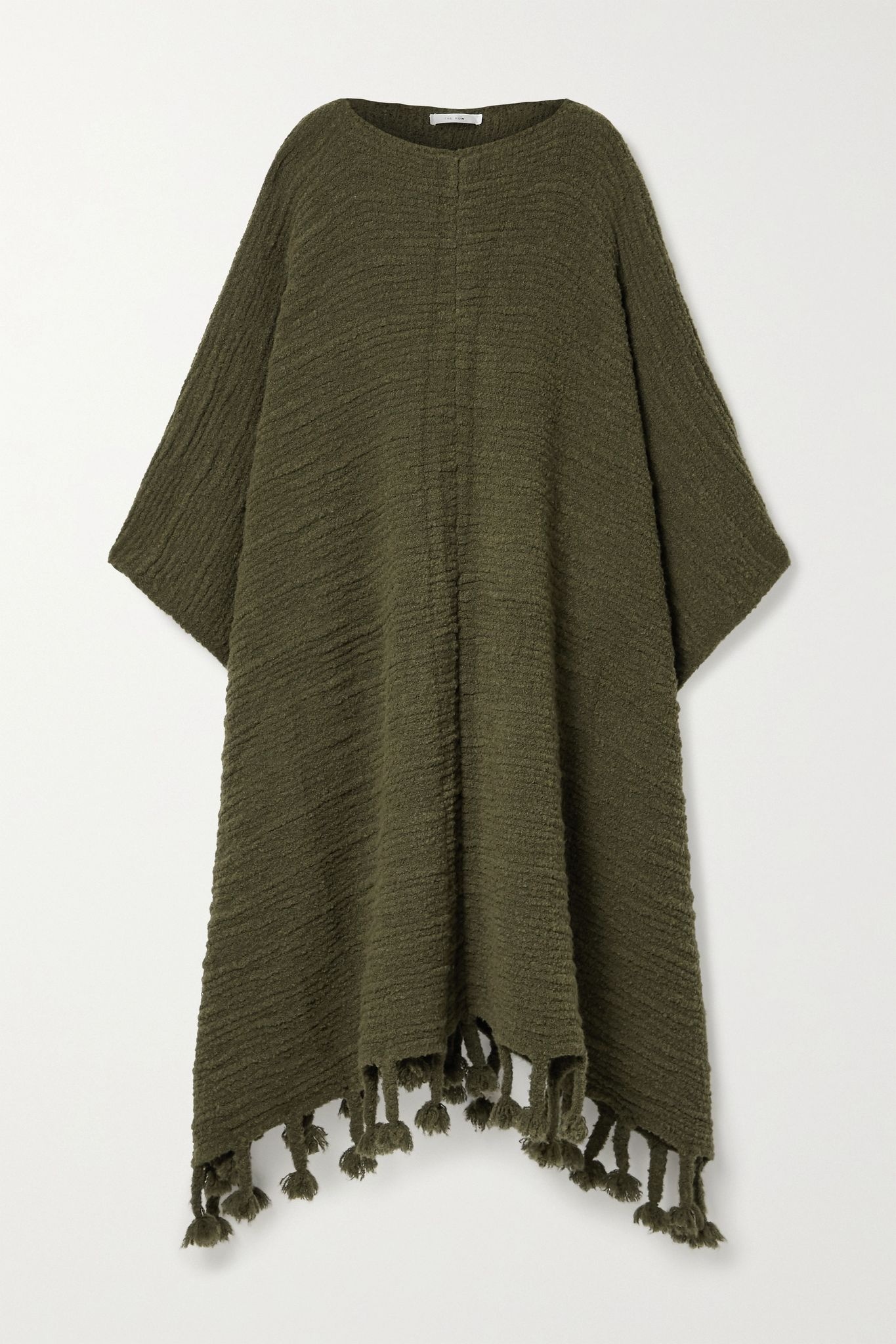 Follain fringed merino wool-blend poncho - 1