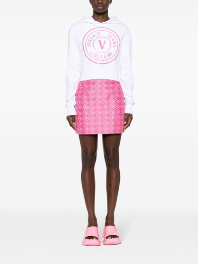 VERSACE JEANS COUTURE logo-print cropped hoodie outlook