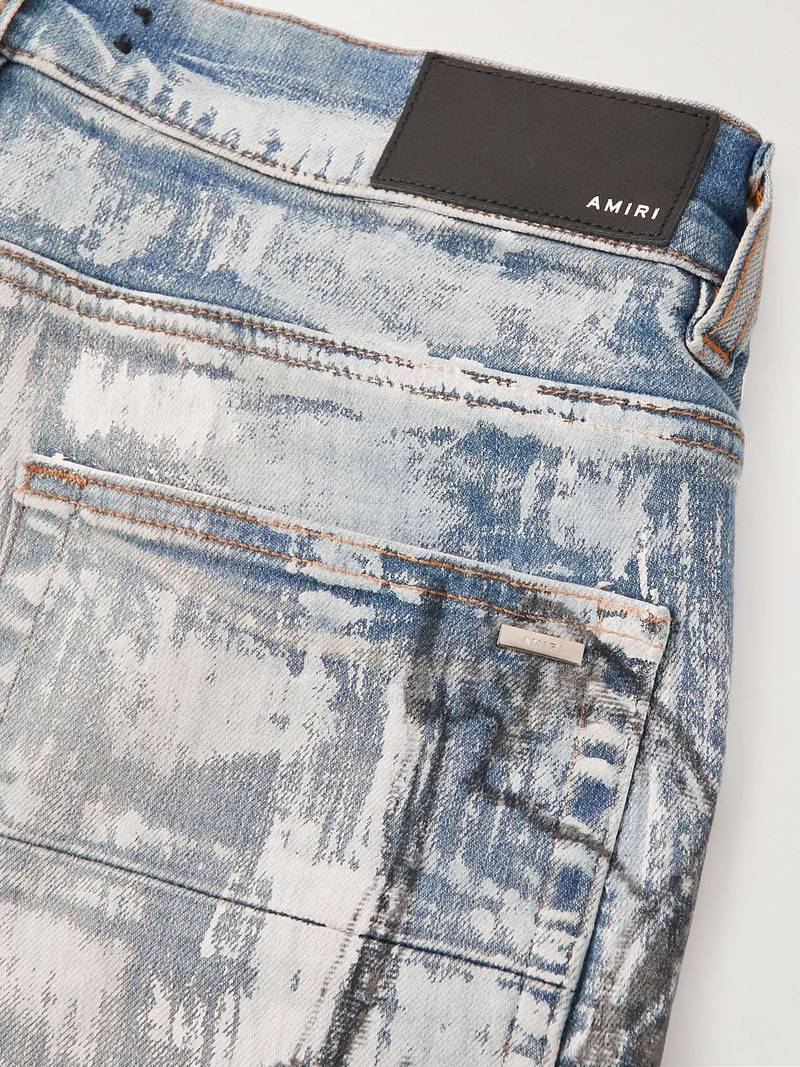 + Wes Lang 마른 Fit 인쇄 된 청바지 5