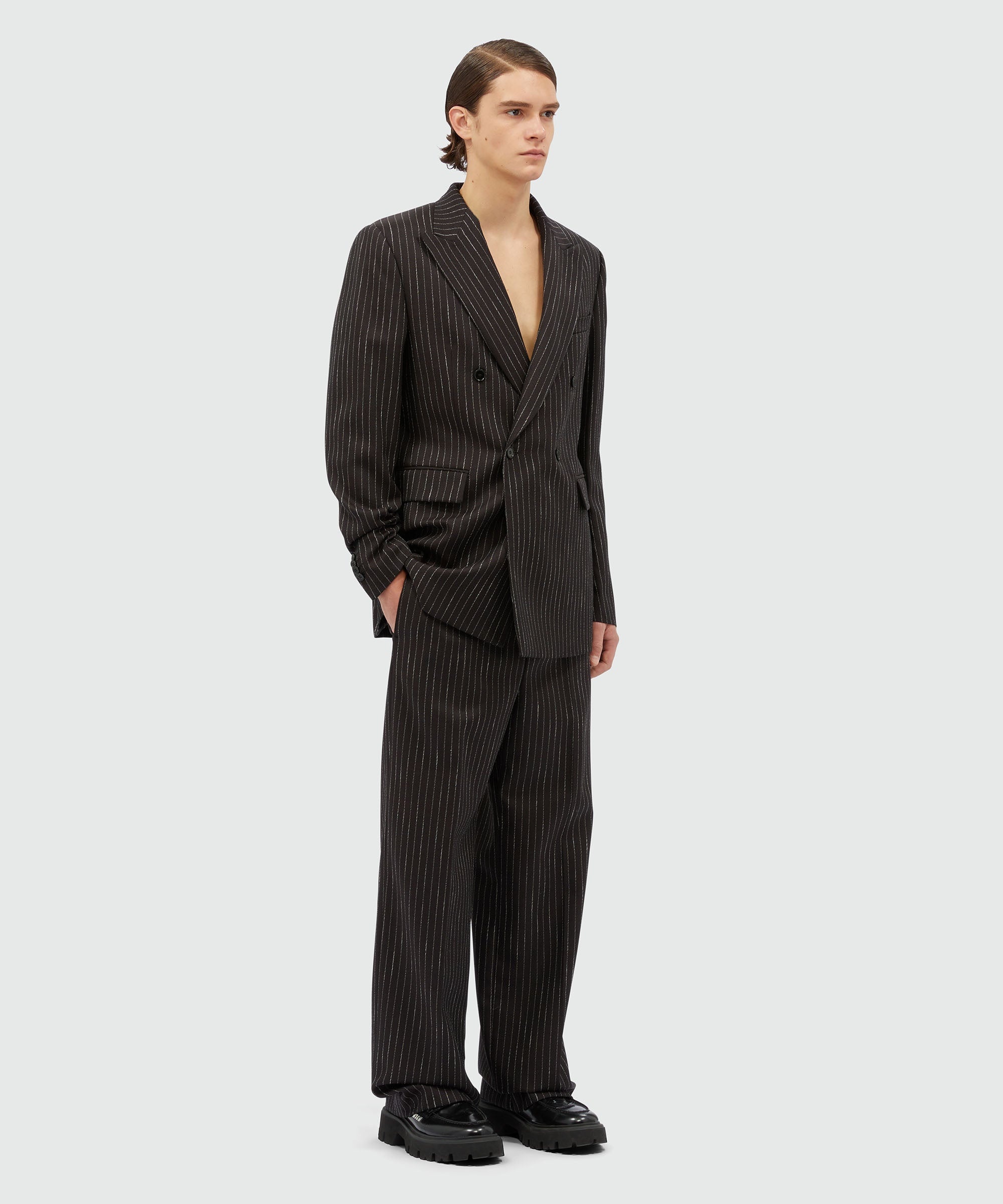 Pinstripe wool trousers - 4