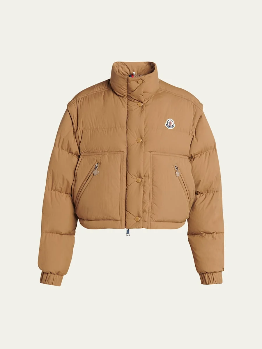 Selle Puffer Jacket with Zip-Off Sleeves - 1