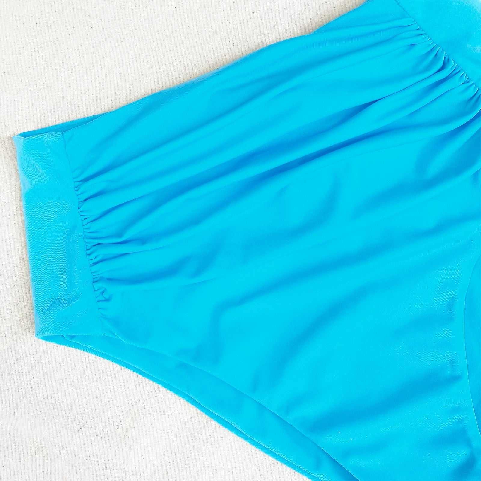 Blue High Waisted Bikini Brief - 4