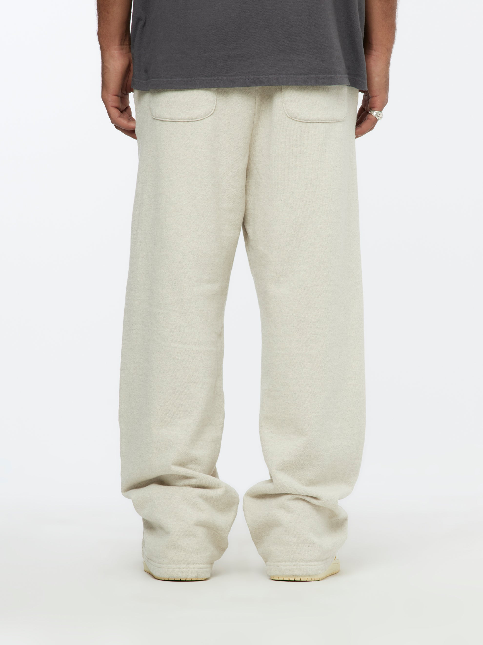 ZIPPER KNIT W-KNEE SWEATPANTS (ECRU) - 4
