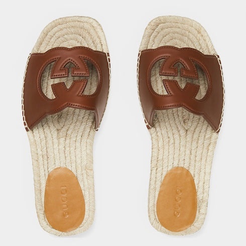 Gucci Interlocking G Cut Out Slide Sandals - 2