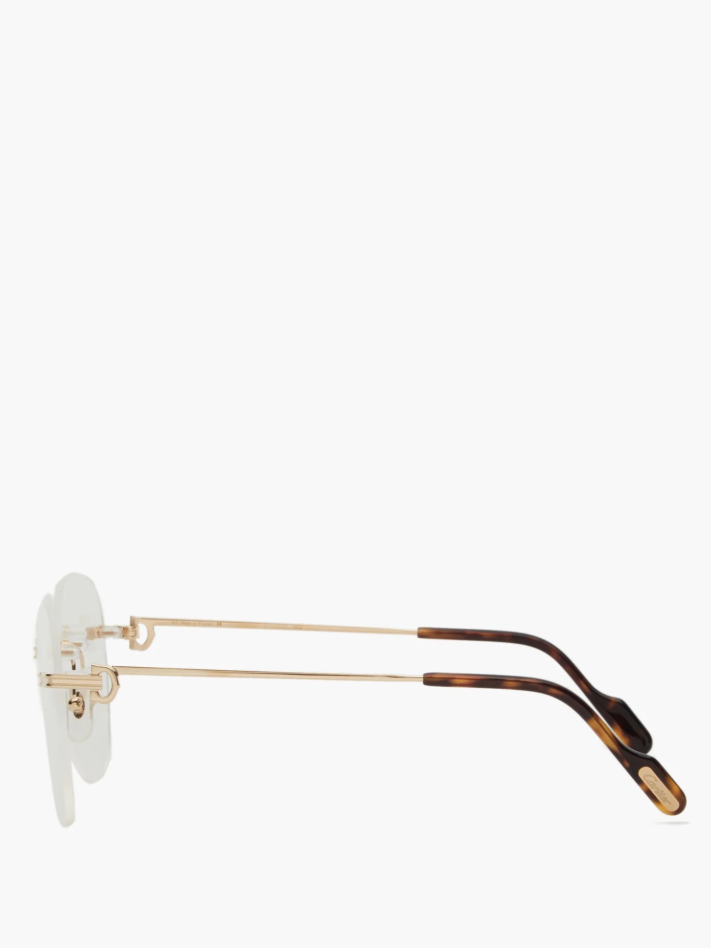 Première de Cartier rimless round metal glasses - 3