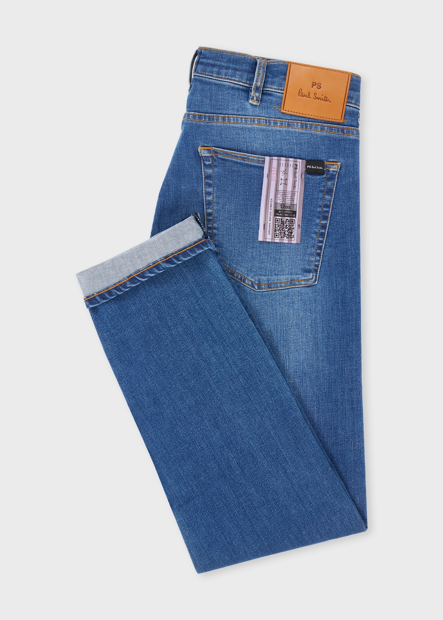 Tapered-Fit Blue Wash 'Organic Reflex Stretch' Jeans - 2