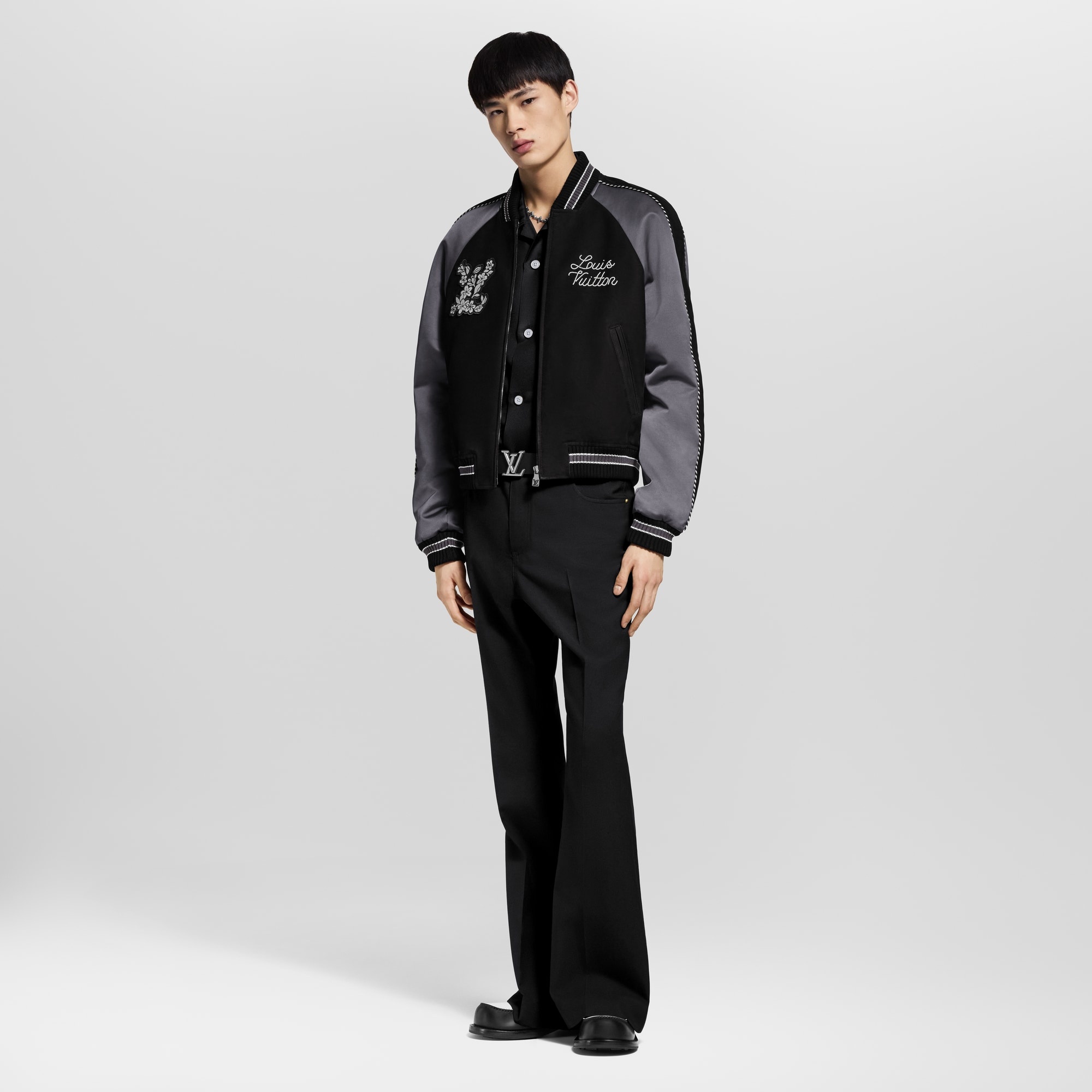 Embellished Mix Leather Blouson - 3