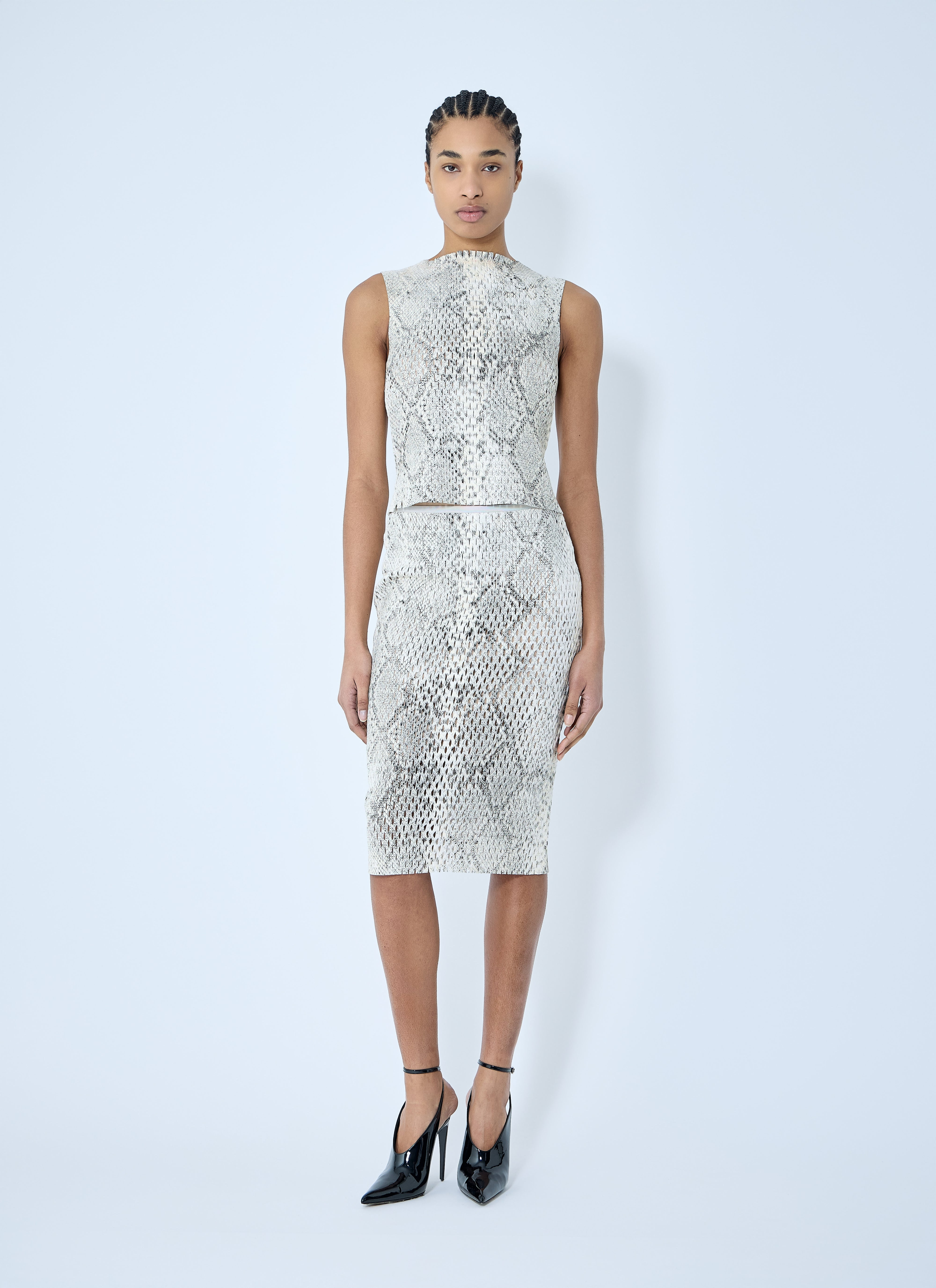Alexander Wang Women Snake-Print Embossed Midi Skirt - 2