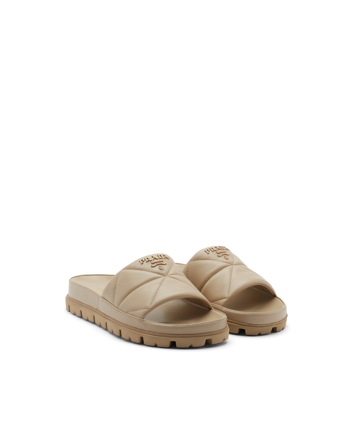Quilted nappa leather slides - 1