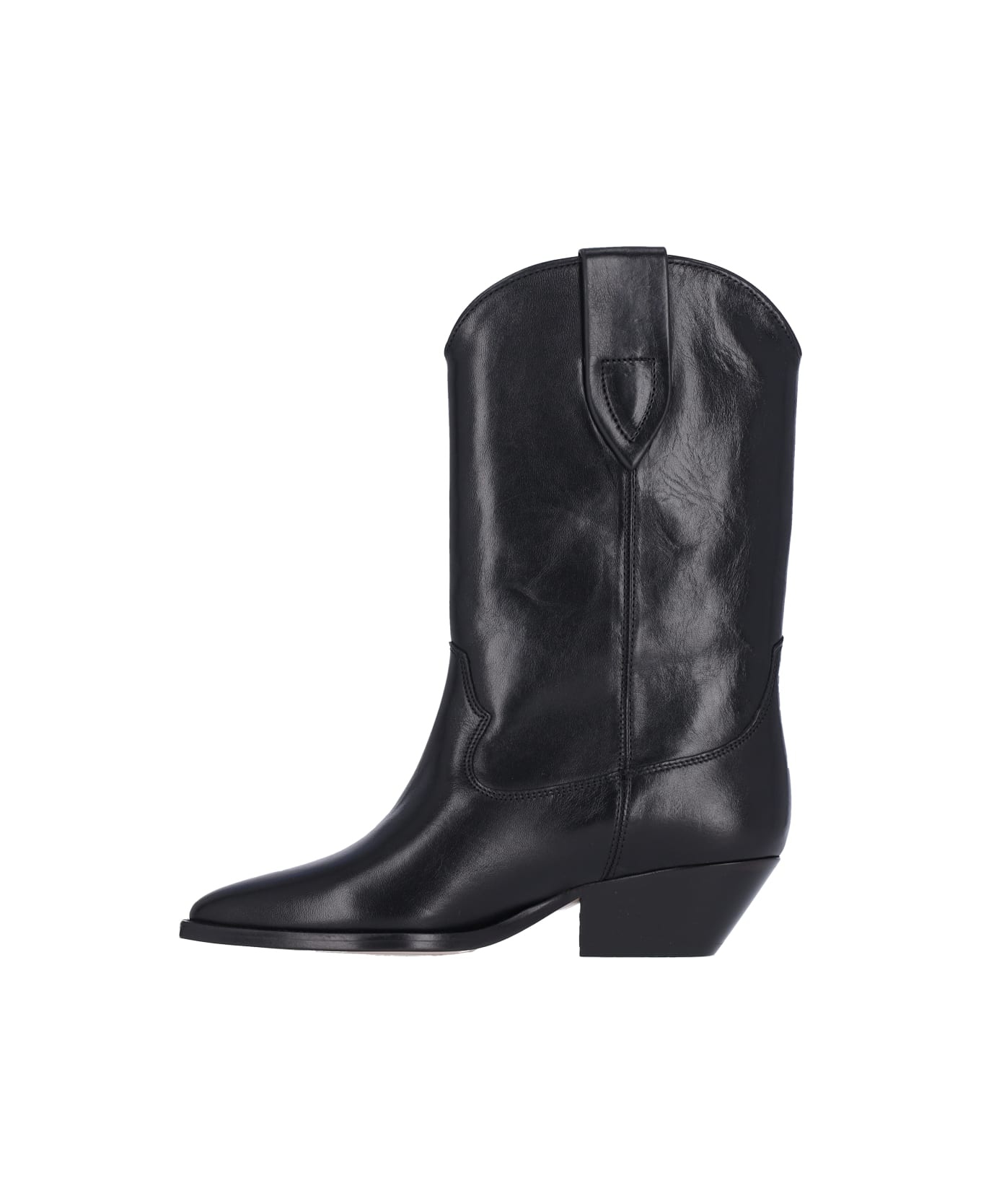 Pointed Toe Block Heeled Ankle Boots - 3