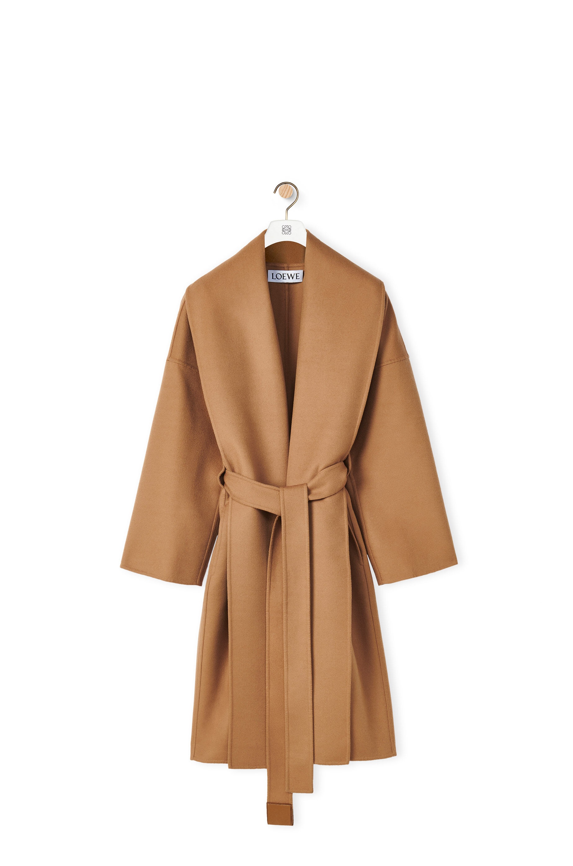 Belted coat in wool and cashmere - 1