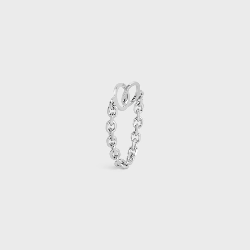 CELINE Chaîne Triomphe Golden Handcuff Bracelet in Sterling Silver with Rhodium finish outlook