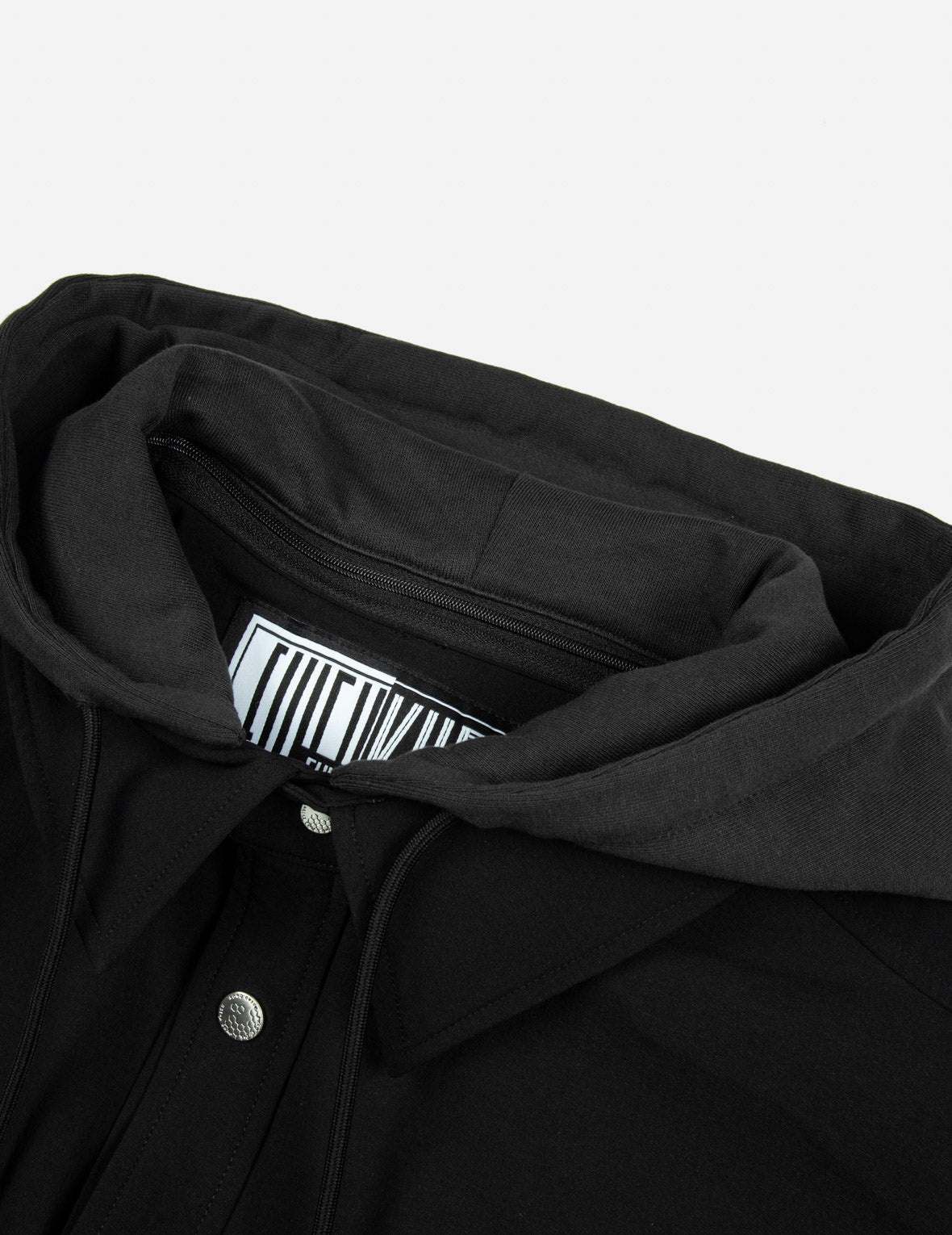 Logo and Kamon Print Regular Fit Shirt Jacket with Detachable Hood - 4